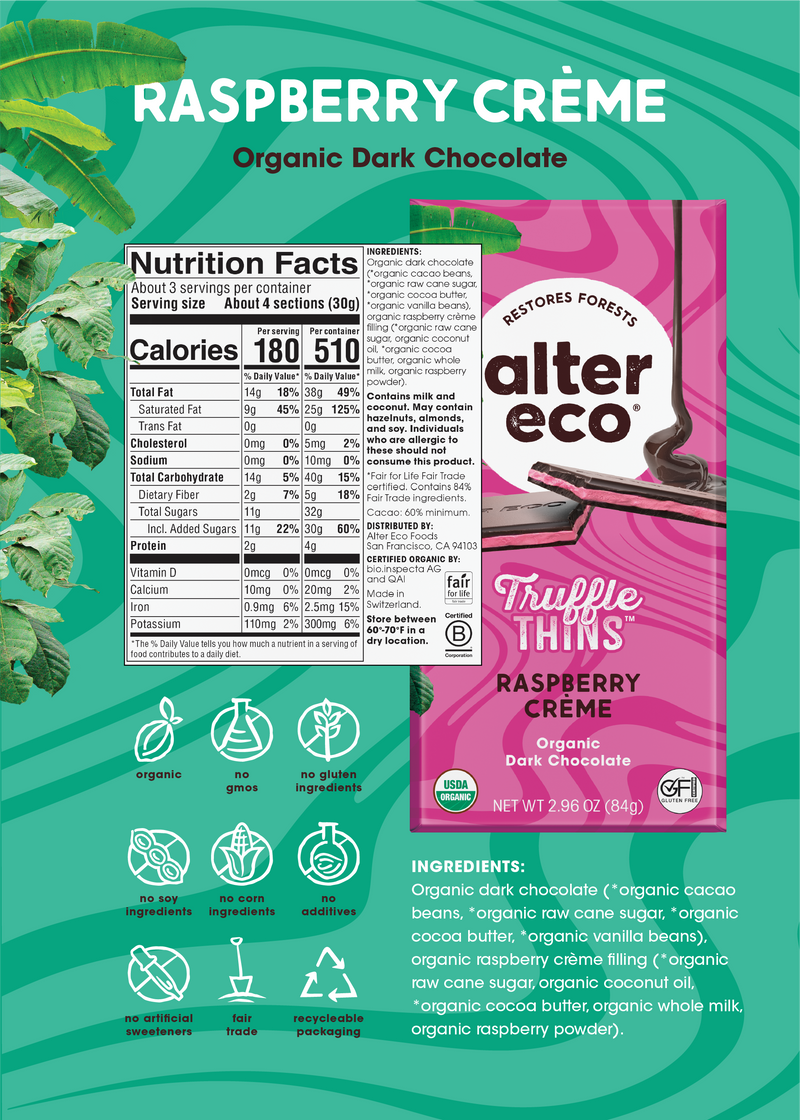 Raspberry Creme Truffle Thins nutrition facts