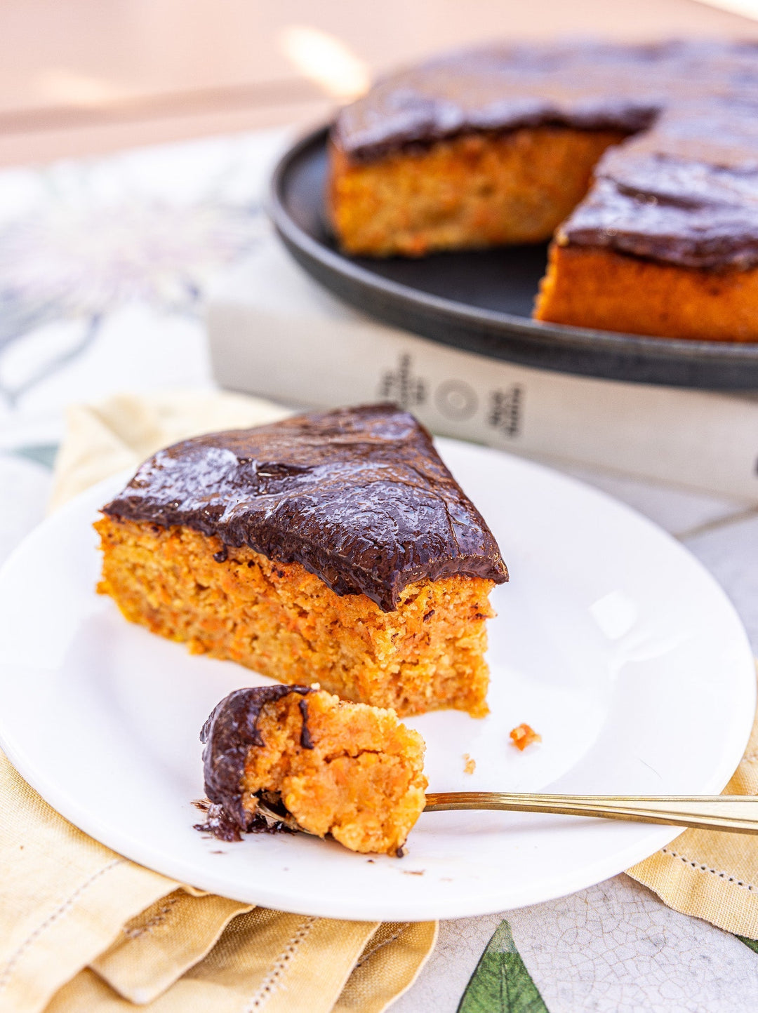 Italian carrot cake with chocolate ganache