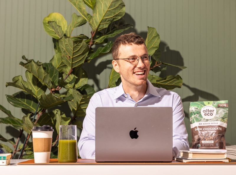 Alter Eco 2025 media coverage featuring Food and Wine, Yahoo Life, PETA, VegNews, and The Good Trade logos