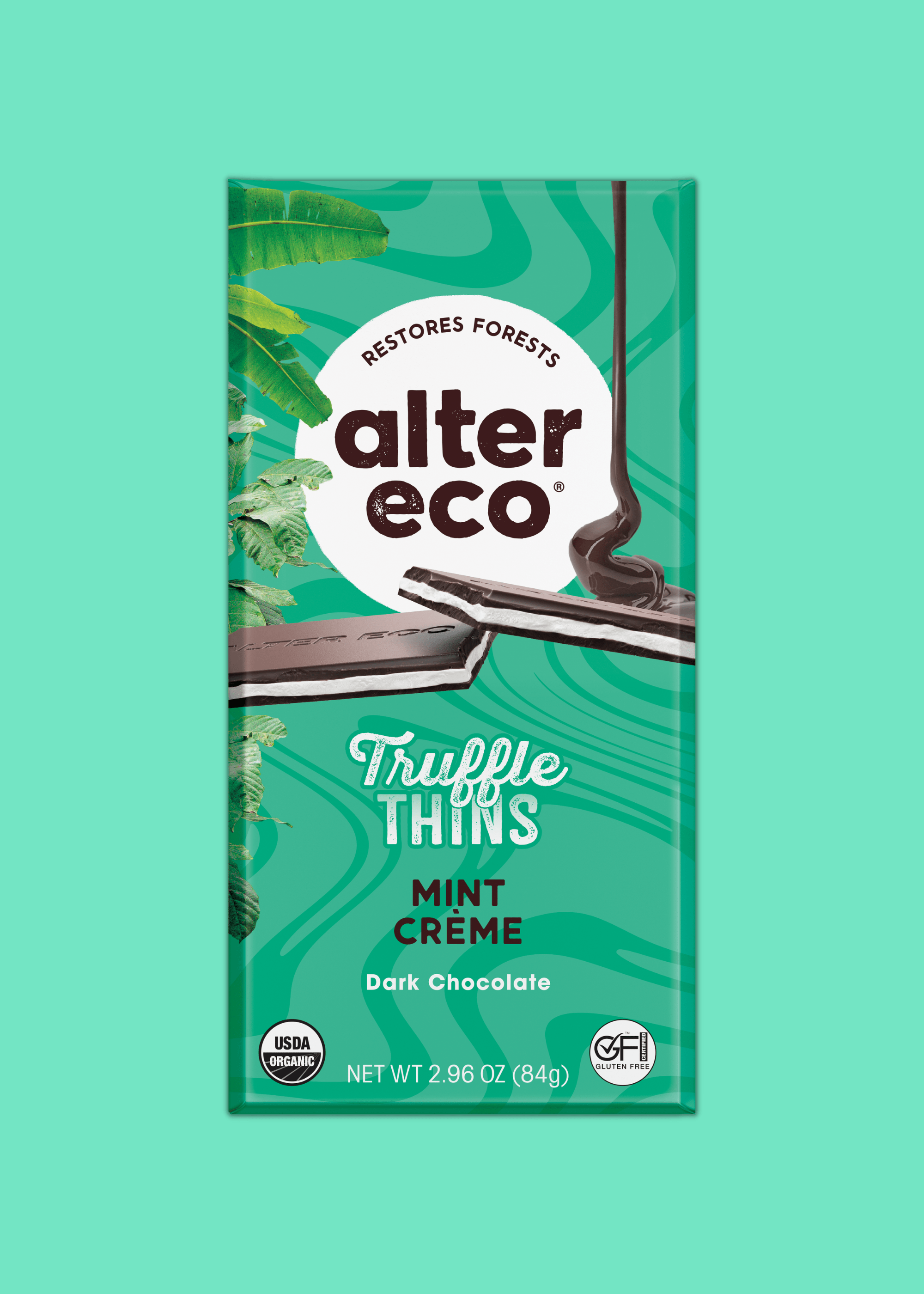 Mint Crème Truffle Thins, 60% Cacao, Organic, Fair Trade