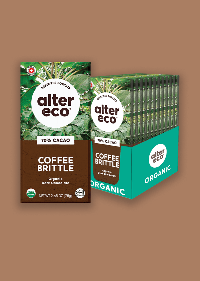 alter eco coffee brittle organic dark chocolate box