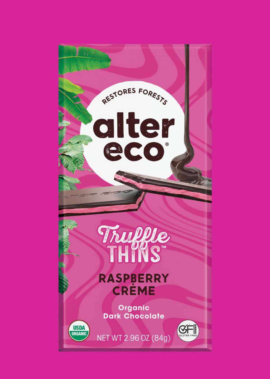 Raspberry Creme Truffle Thins | 60% Cacao, Organic, Fair Trade