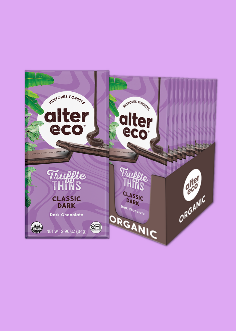 Alter ECO: Classic Dark Truffle Thins Chocolate Bar, 2.96 oz
