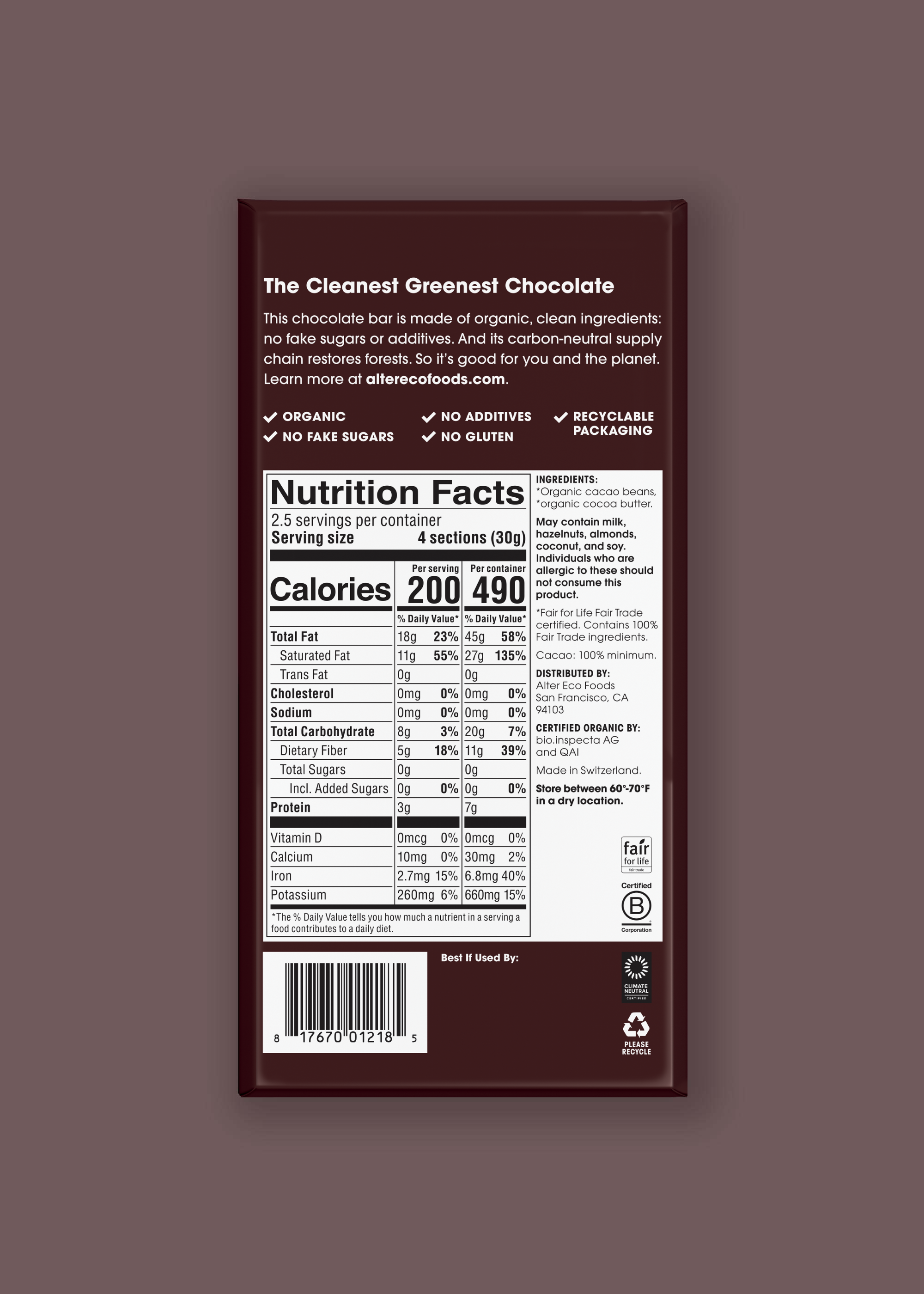 Choco Color Label Chocolate Bar Labels