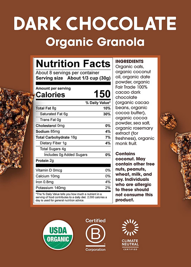 Dark Chocolate granola facts