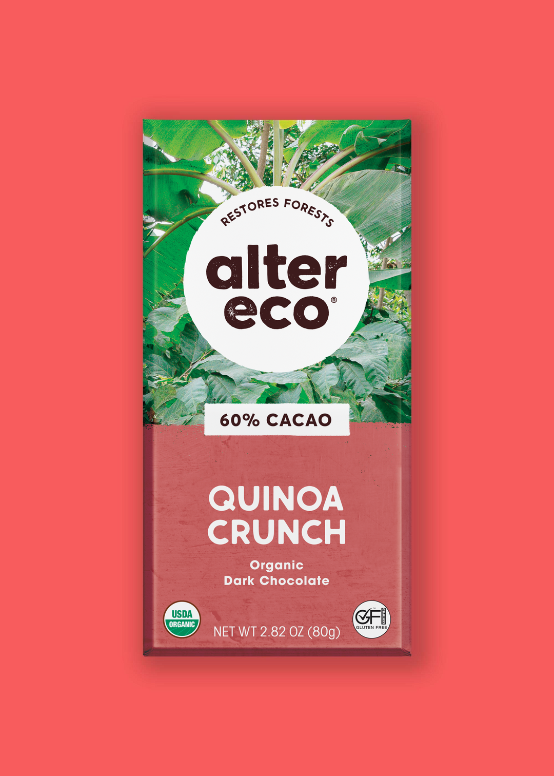 Deep Dark Quinoa Crunch Chocolate Bar| Vegan, Organic, & Fair Deep Dark Quinoa Crunch Chocolate Bar| Vegan, Organic, & Fair